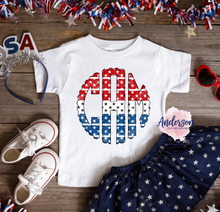 Load image into Gallery viewer, TODDLER Patriotic Monogram