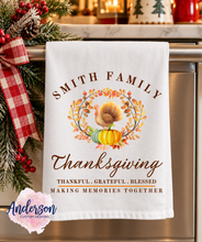Load image into Gallery viewer, Family Name Thanksgiving Hand Towel