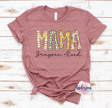 Load image into Gallery viewer, Retro Floral Personalized Mama Tee **Can be changed to any name**