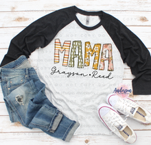 Load image into Gallery viewer, Retro Floral Personalized Mama Tee **Can be changed to any name**