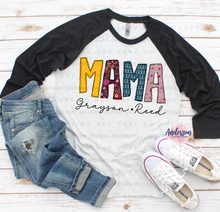 Load image into Gallery viewer, Warm Floral Personalized Mama Tee **Can be changed to any name**