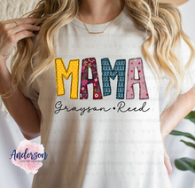 Load image into Gallery viewer, Warm Floral Personalized Mama Tee **Can be changed to any name**