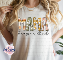 Load image into Gallery viewer, Retro Floral Personalized Mama Tee **Can be changed to any name**