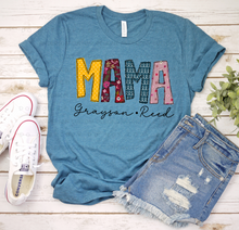 Load image into Gallery viewer, Warm Floral Personalized Mama Tee **Can be changed to any name**