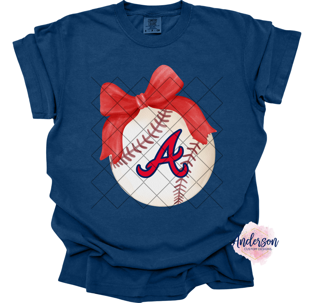 Braves Baseball Bow