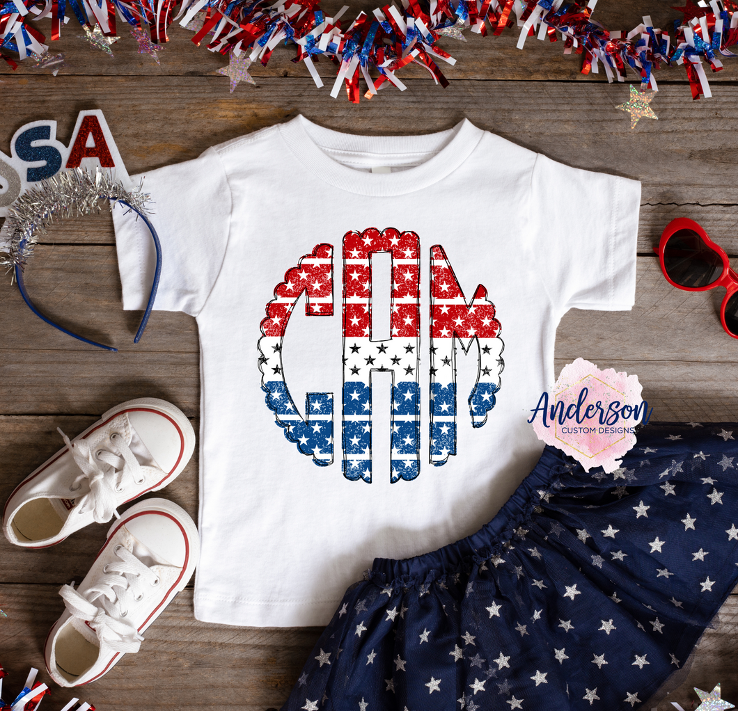 TODDLER Patriotic Monogram