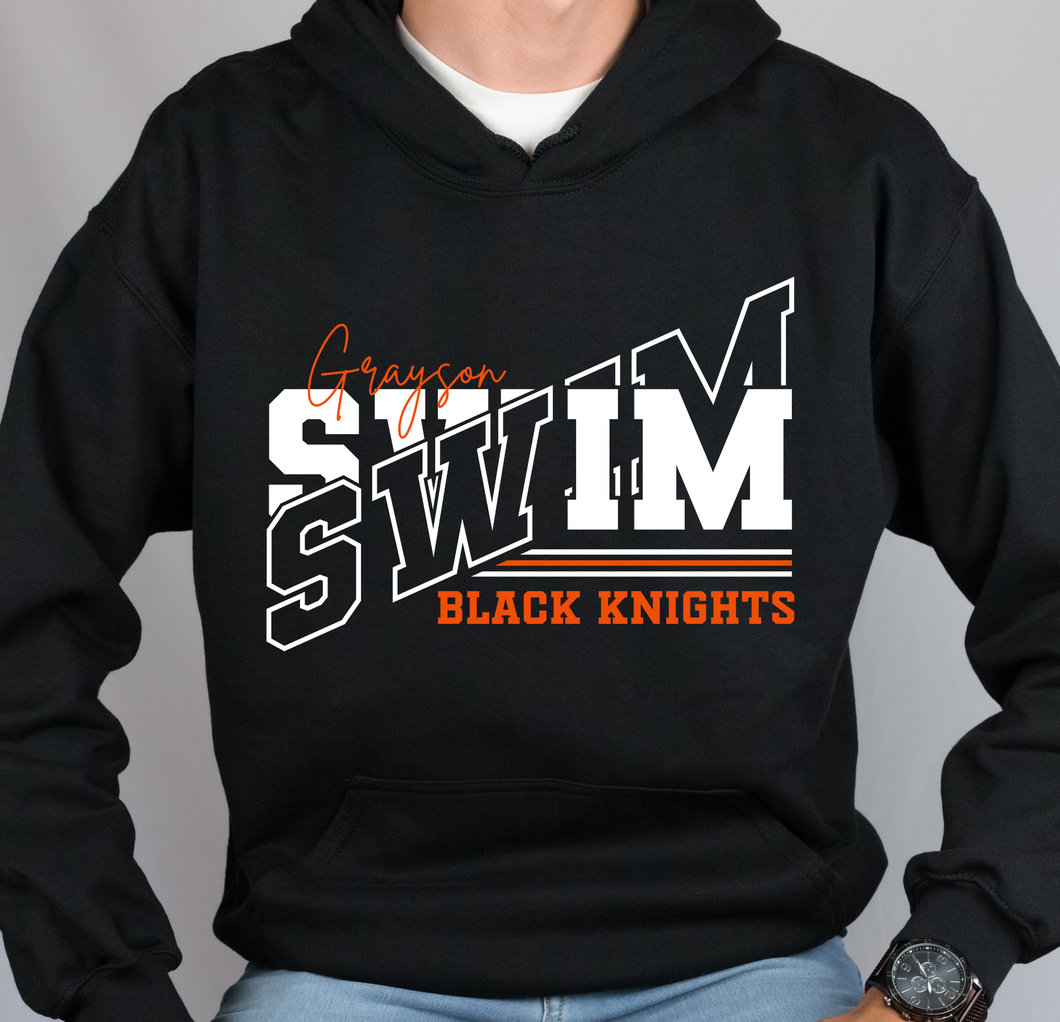 Black Knights Swim With Name