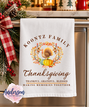 Load image into Gallery viewer, Family Name Thanksgiving Hand Towel
