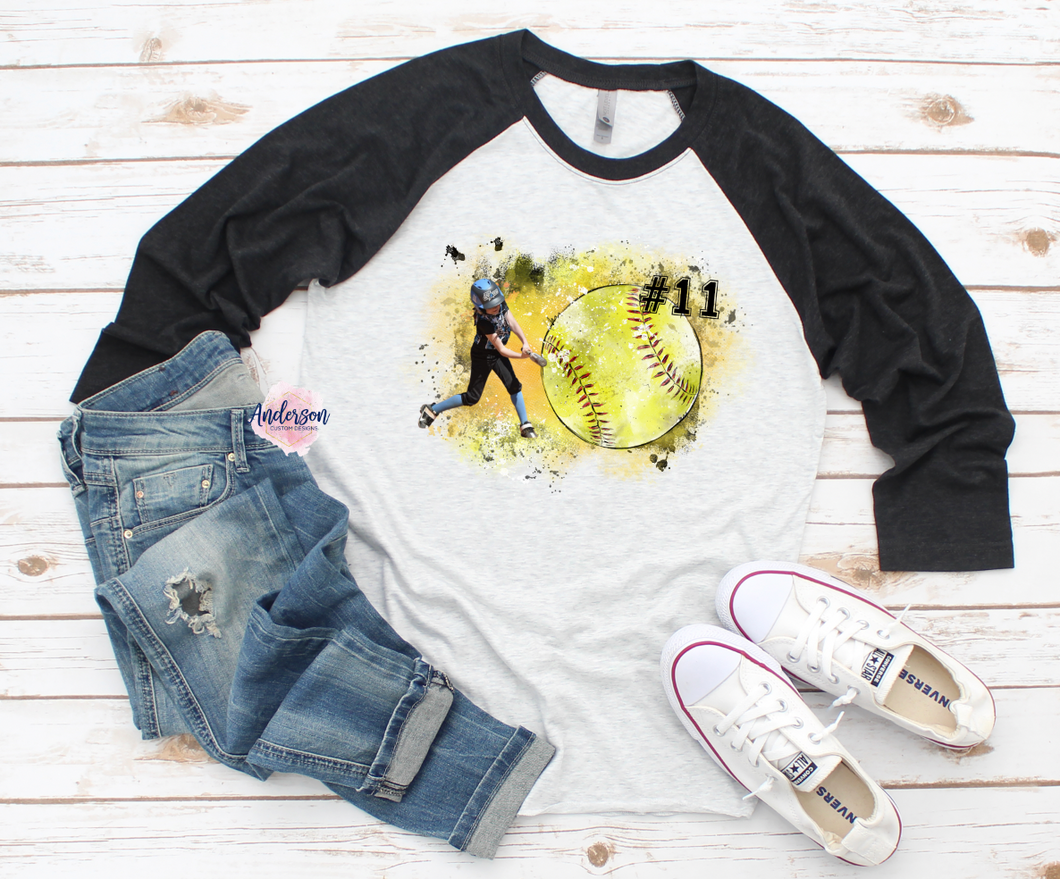 Custom Softball Player Tee