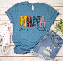 Load image into Gallery viewer, Warm Floral Personalized Mama Tee **Can be changed to any name**
